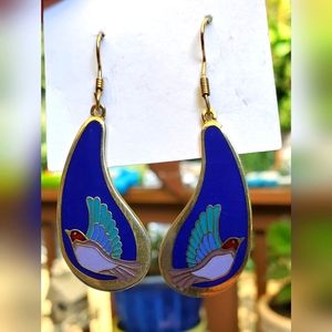 Vintage Laurel Burch "Swallow" Earrings
